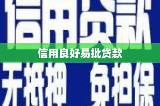 儋州信用良好易批贷款