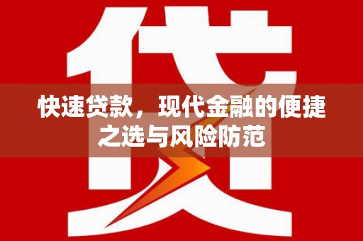 儋州快速贷款，现代金融的便捷之选与风险防范