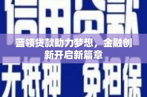 儋州蓝领贷款助力梦想，金融创新开启新篇章