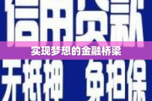 儋州实现梦想的金融桥梁