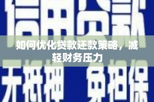 儋州如何优化贷款还款策略，减轻财务压力