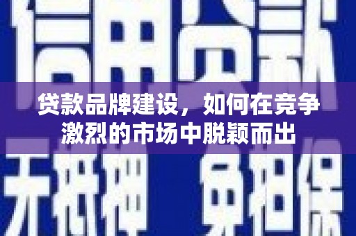 儋州贷款品牌建设，如何在竞争激烈的市场中脱颖而出