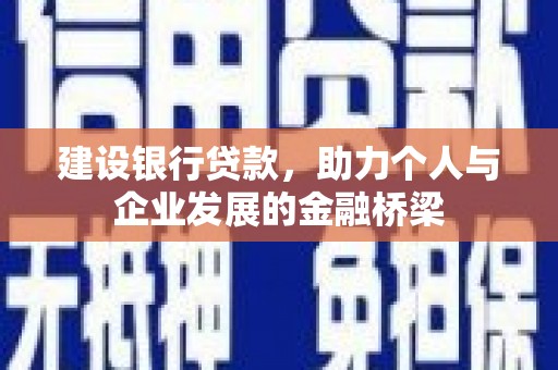 儋州建设银行贷款，助力个人与企业发展的金融桥梁