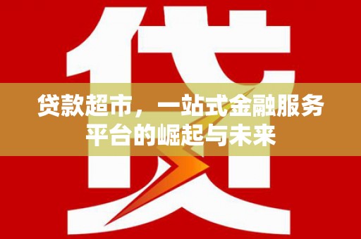 儋州贷款超市，一站式金融服务平台的崛起与未来