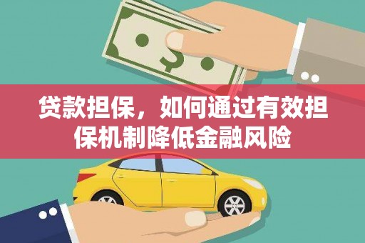 儋州贷款担保，如何通过有效担保机制降低金融风险
