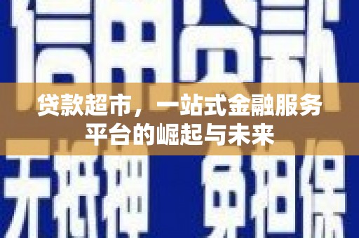 儋州贷款超市，一站式金融服务平台的崛起与未来