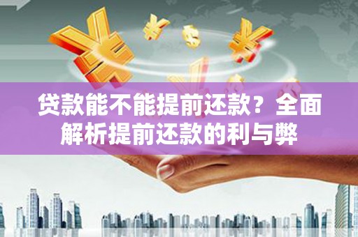 儋州贷款能不能提前还款？全面解析提前还款的利与弊