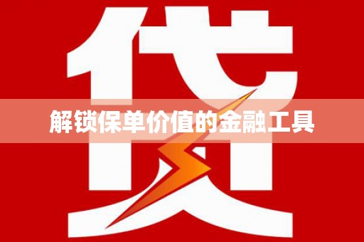 儋州解锁保单价值的金融工具