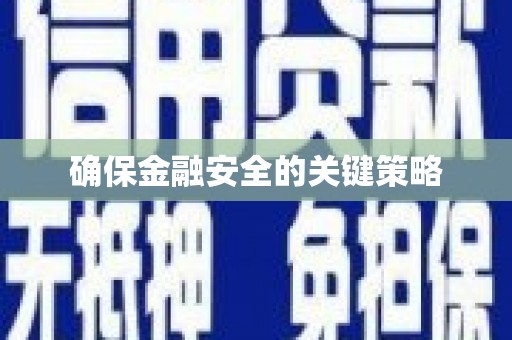 儋州确保金融安全的关键策略